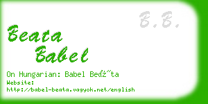 beata babel business card